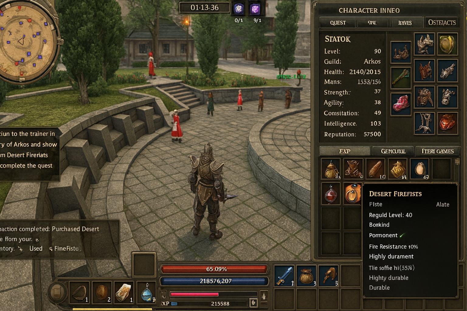 Game screenshot showing mystical forest scene